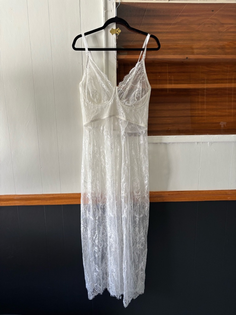 Coquette Diva Plus Size Sheer White Lace Slip Dress/ Bra/ Nightgown Size 3x/4x